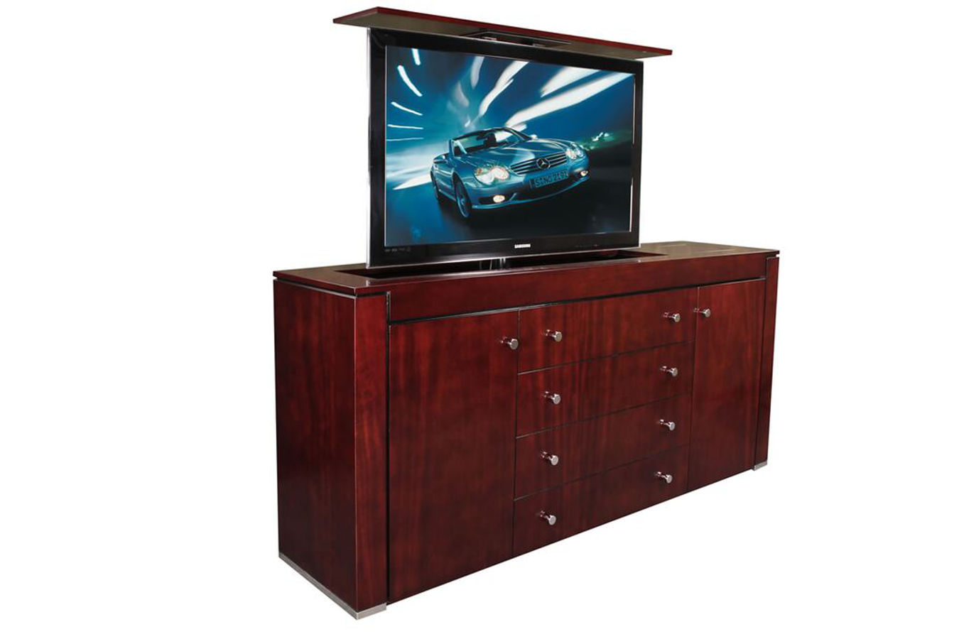 Modern Contemporary Mahogany TV Lift Cabinet Custom made TV lift