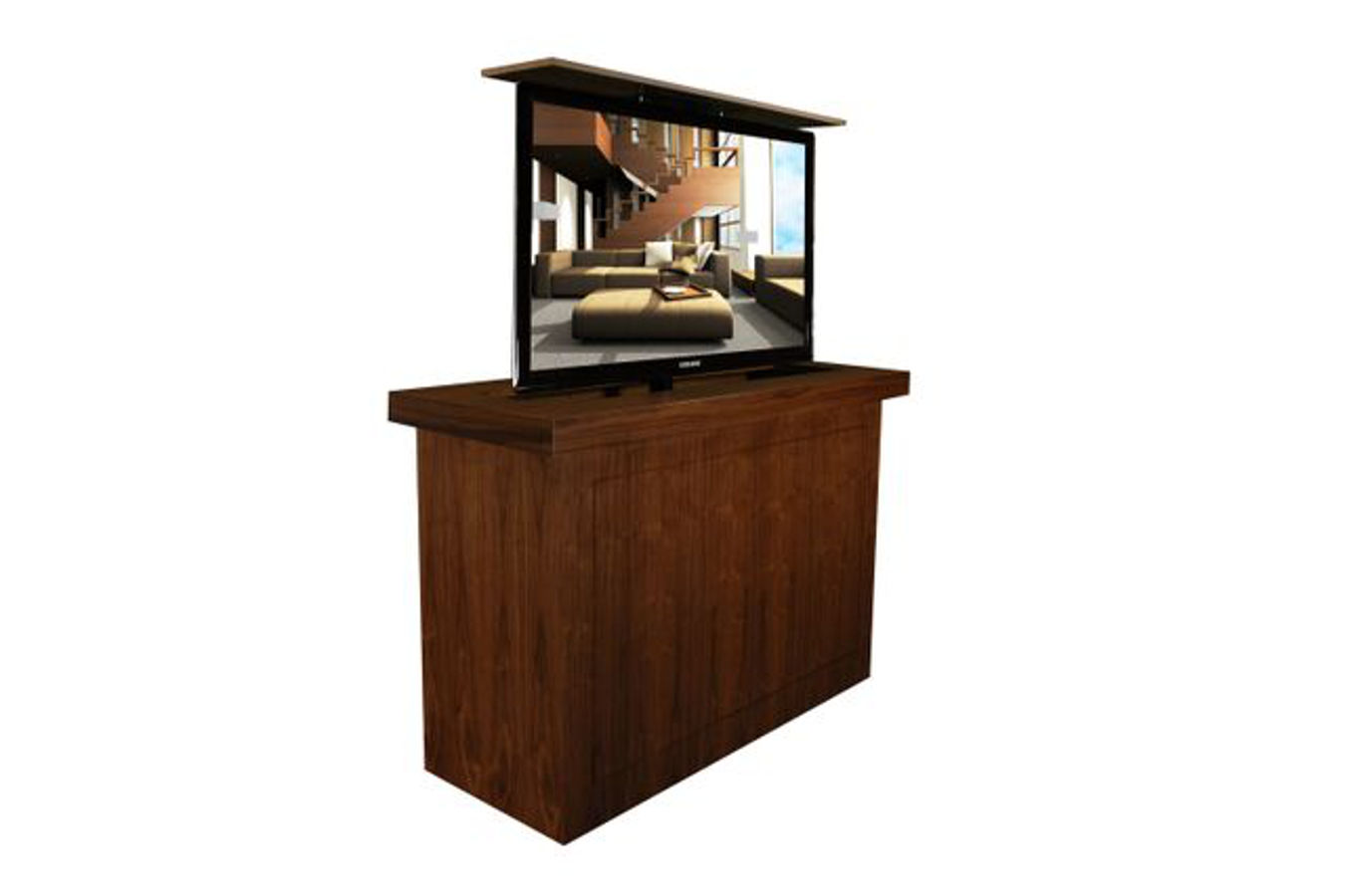 Titan modern walnut cabinet with TV lift