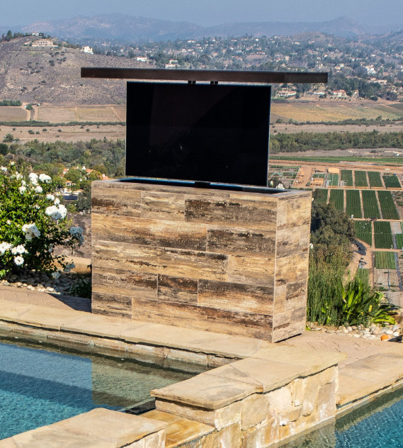 cabinet tronix outdoor waterproof tv mamawood tile tv lift pop up tv cabinet island san diego