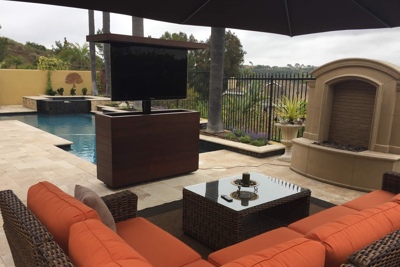 outdoor TV lift cabinet