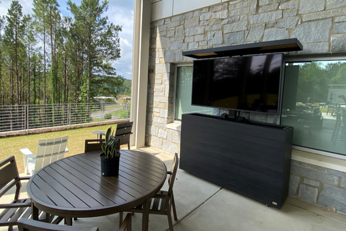 retractable outdoor waterproof tv lift cabinet