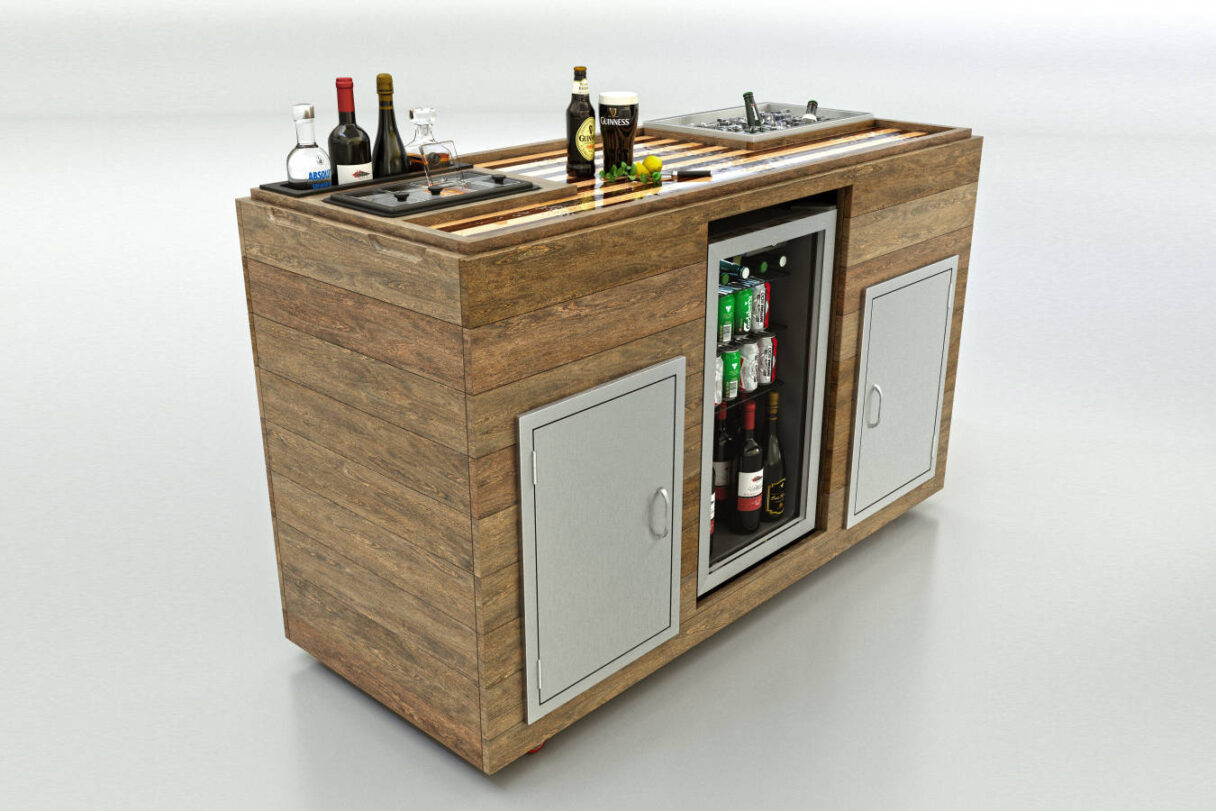 Movable clearance bar cabinet