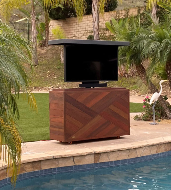 Outdoor Backyard Tv Lift Furniture Cabinet Tronix