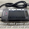 Outdoor rated Power bar for TV lift cabinet