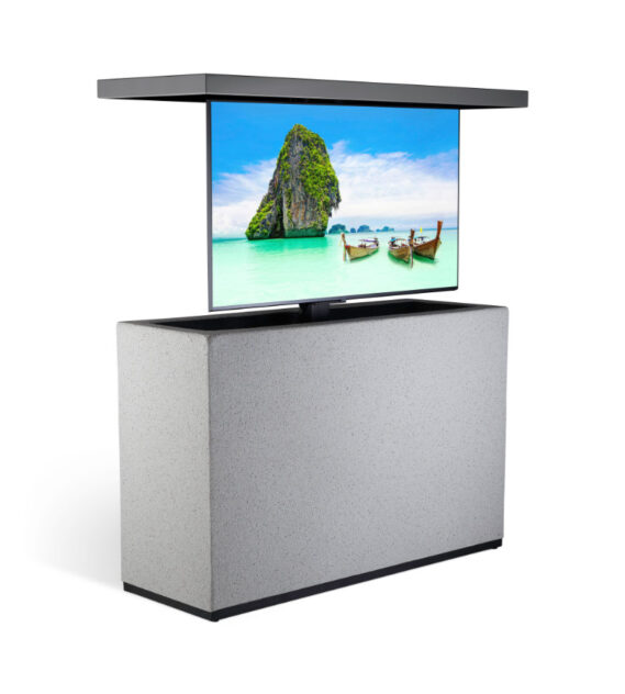 cabinet tronix outdoor stucco console waterproof tv lift