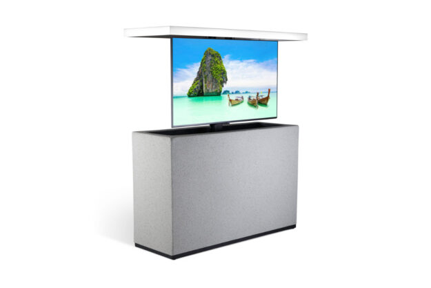 cabinet tronix outdoor stucco hidden tv lift stand