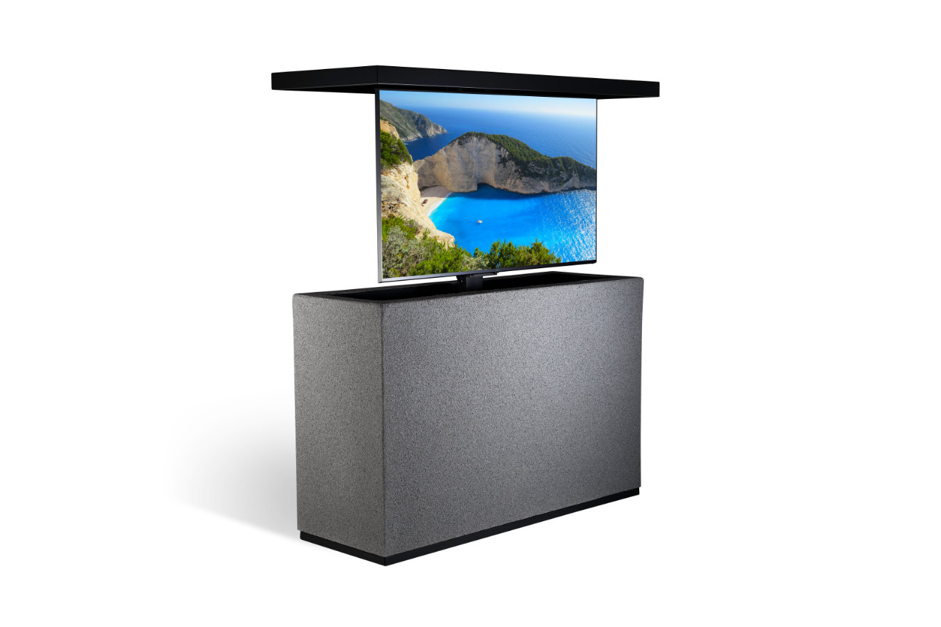 cabinet tronix gray stucco waterproof tv lift cabinet
