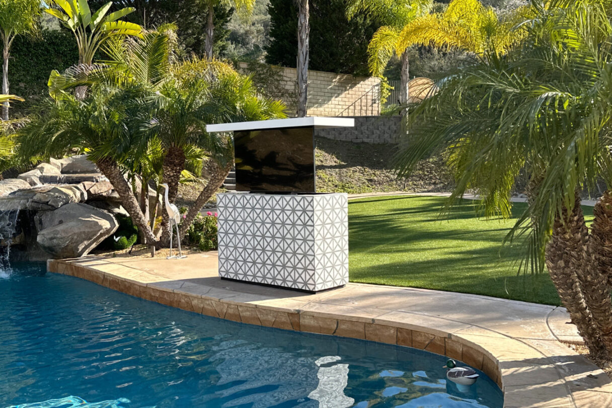 cabinet tronix outdoor backyard marble san diego lift cabinet island