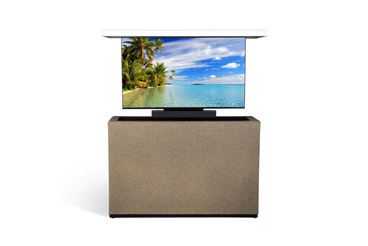 cabinet tronix retractable sound bar swivel tv lift console