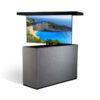 mid night storm motorized outdoor tv lift stucco island