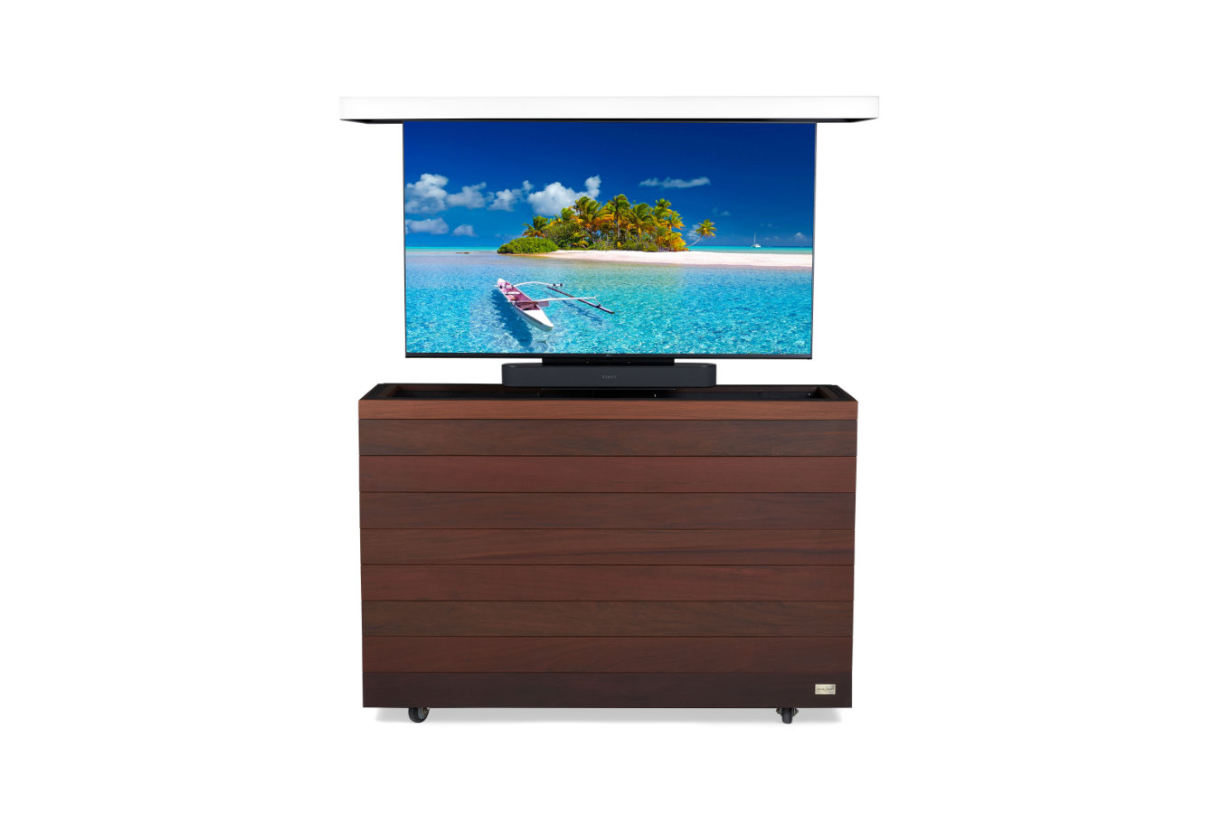 55 Inch Tv Lift Ipe Wood Cabinet