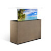 outdoor retractable stucco tv lift cabinet by pool