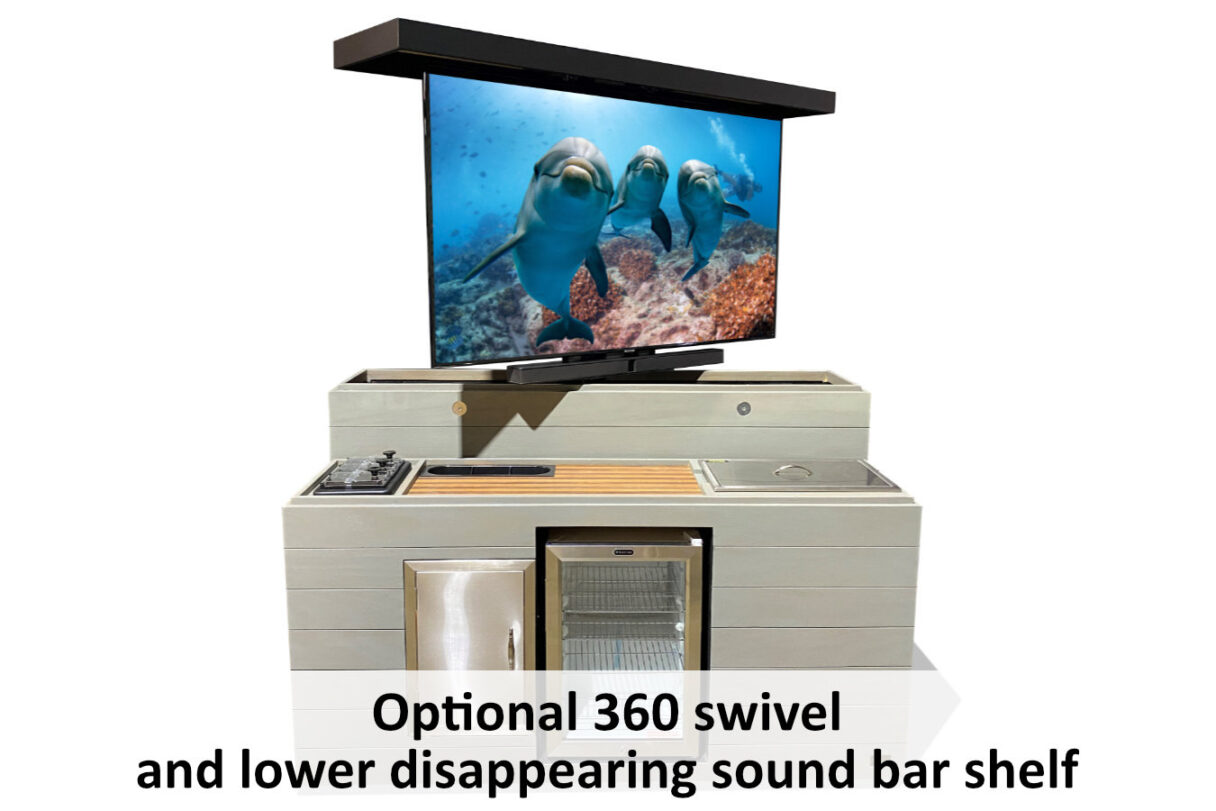cabinet tronix pacific stunner tv lift outdoor sound bar
