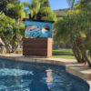 outdoor 75” to 77" motorized hidden tv lift cabinet with aluminum top