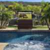 outdoor 85" to 86" inch extra large automated tv lift ipe cabinet