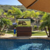 outdoor 85" to 86" inch extra large automated tv lift ipe cabinet