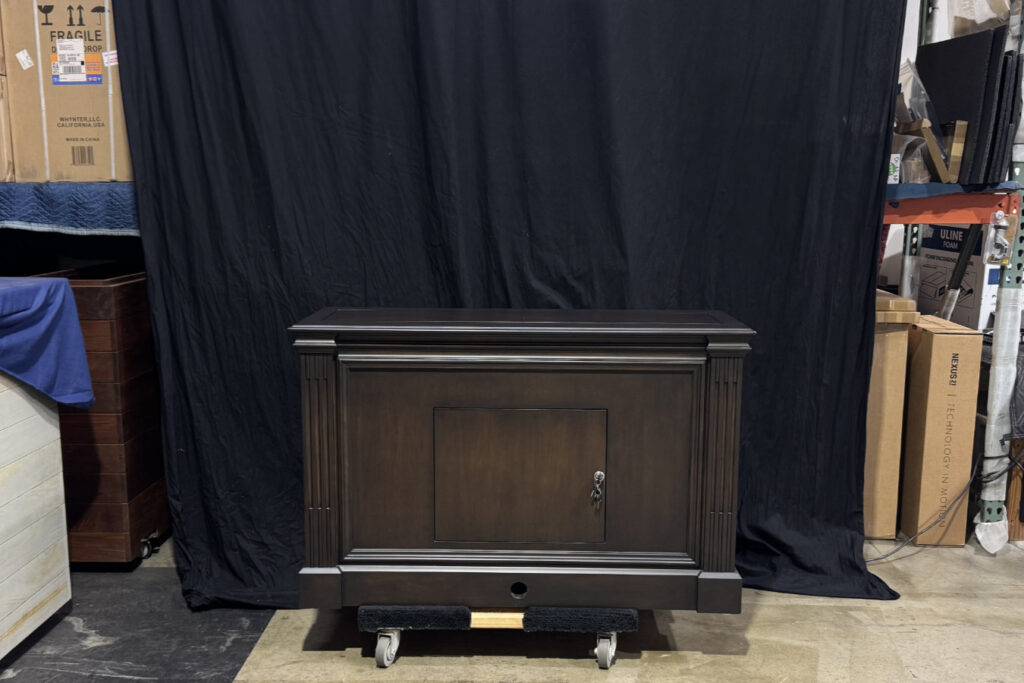 small ritz flip top hidden tv lift cabinet 06
