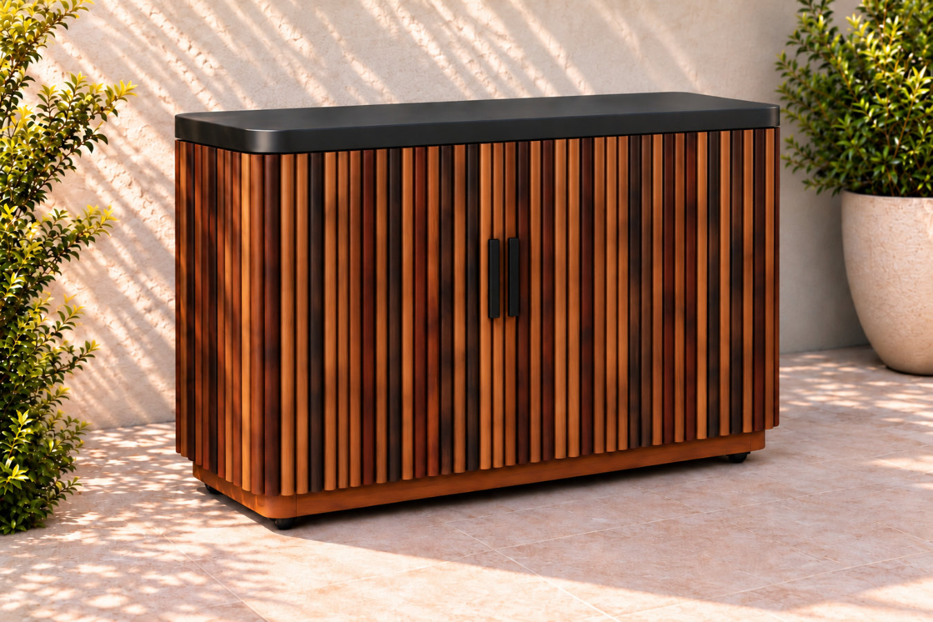 del mar 55 inch hidden outdoor tv cabinet ipe hardwood