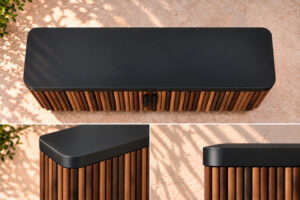 del mar 65 inch outdoor tv cabinet aluminum top detail