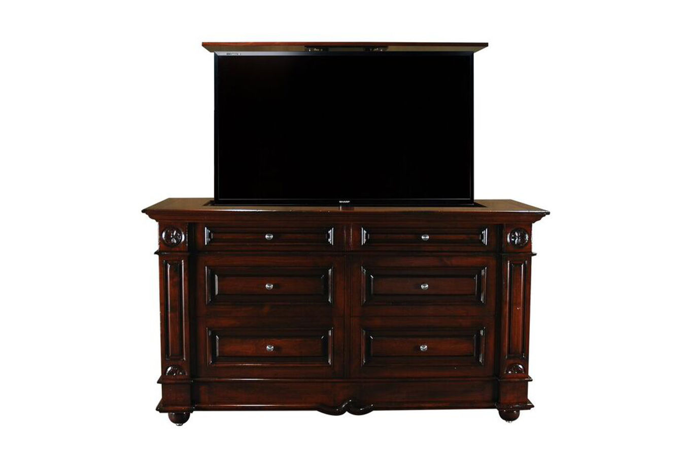 Tv Lift Cabinet With Dresser Andaluz Hidden Tv Lift Cabinet