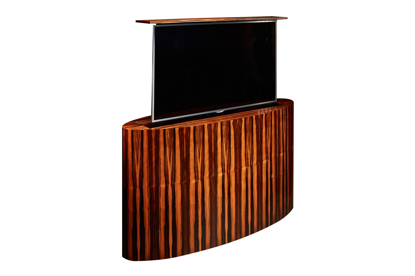 Beautiful Atlantis TV Lift Cabinet with Custom Macassar Ebony