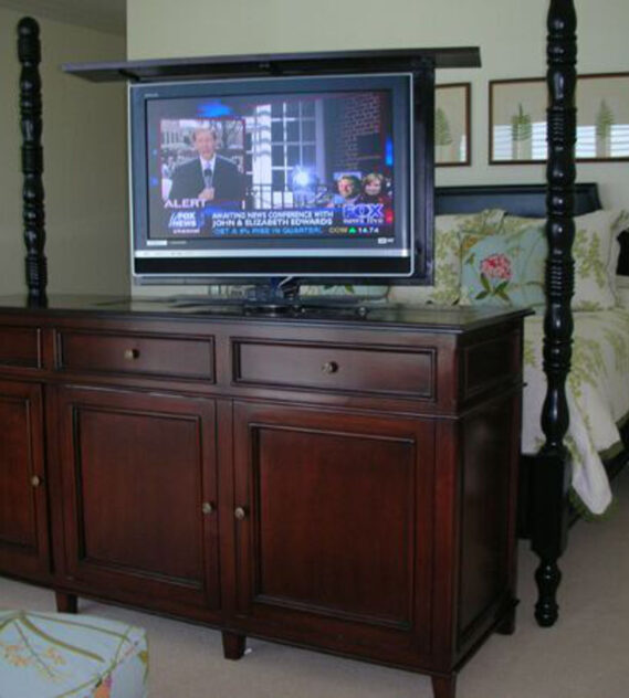 cardinal pop up tv lift furniture at end of bed