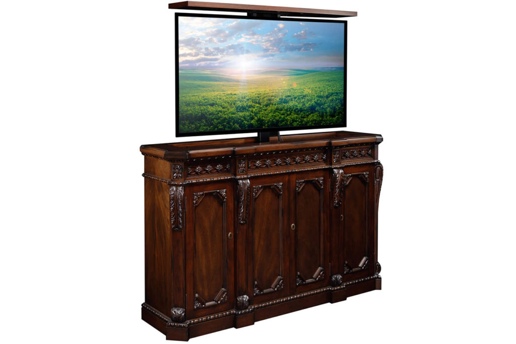 Skilled Carved 65 Tv Lift Cabinet