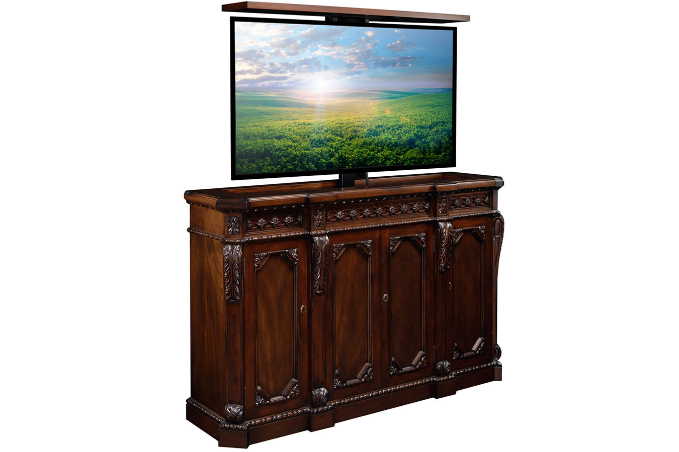 Century TV Lift Furniture three quarter TV up