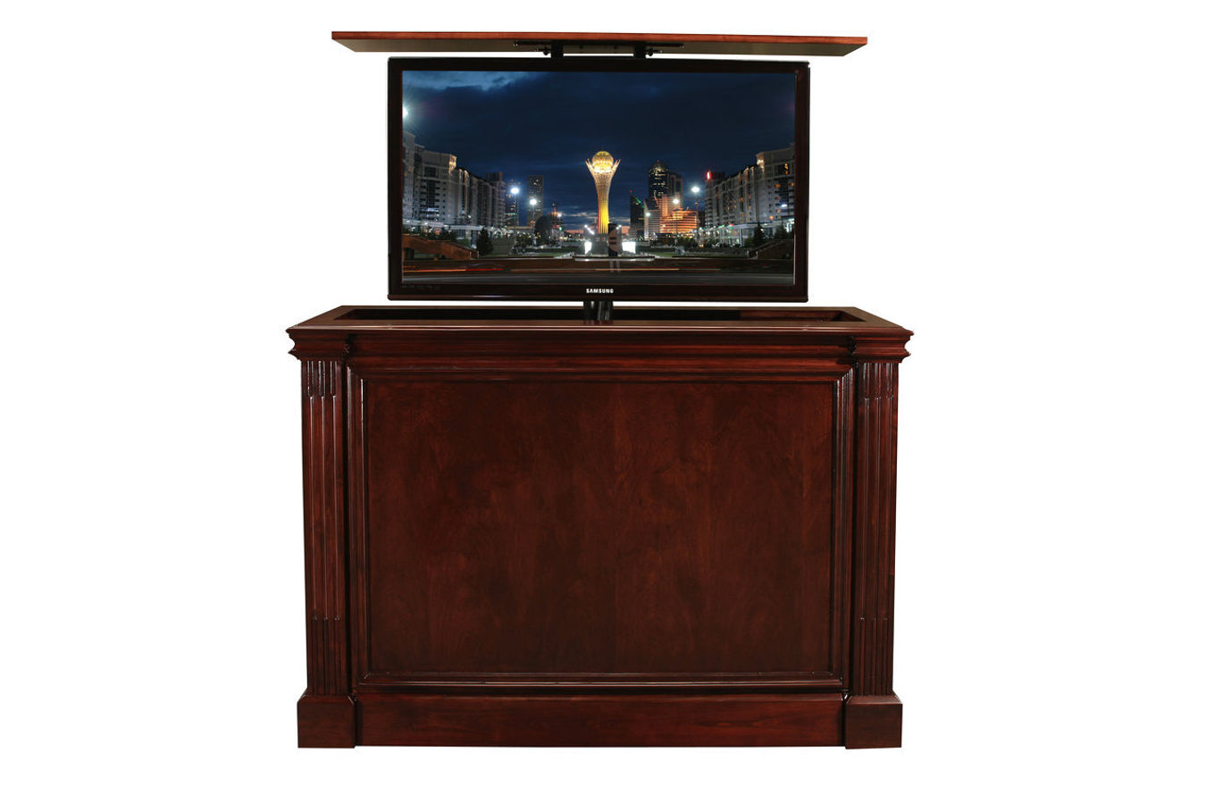 Pop up tv stand | Ritz Cabernet Custom Retractable TV Stand